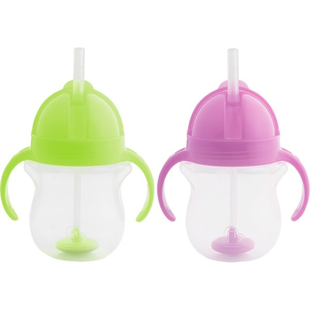 Munchkin Tıklama Kilitli Uçlu Pipetli Alıştırma BARDAĞI,6AY+,207ML,2LI Paket - Yeşil - Mor Bebek Beslenme Gereçleri Fiyatı