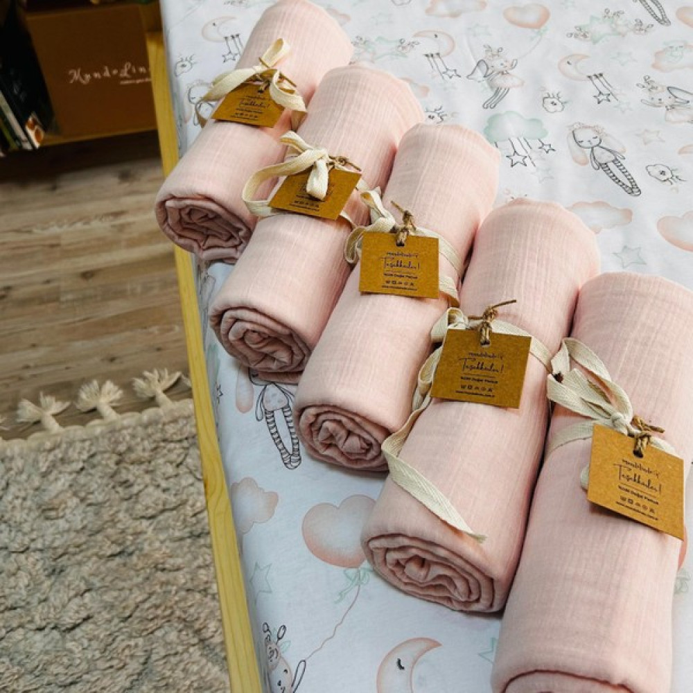 Mundo Lindo Çift Katlı Müslin Battaniye Geniş En 100 x 120 cm Müslin Örtü - Pembe - Pudra Oto Boyaları Fiyatı
