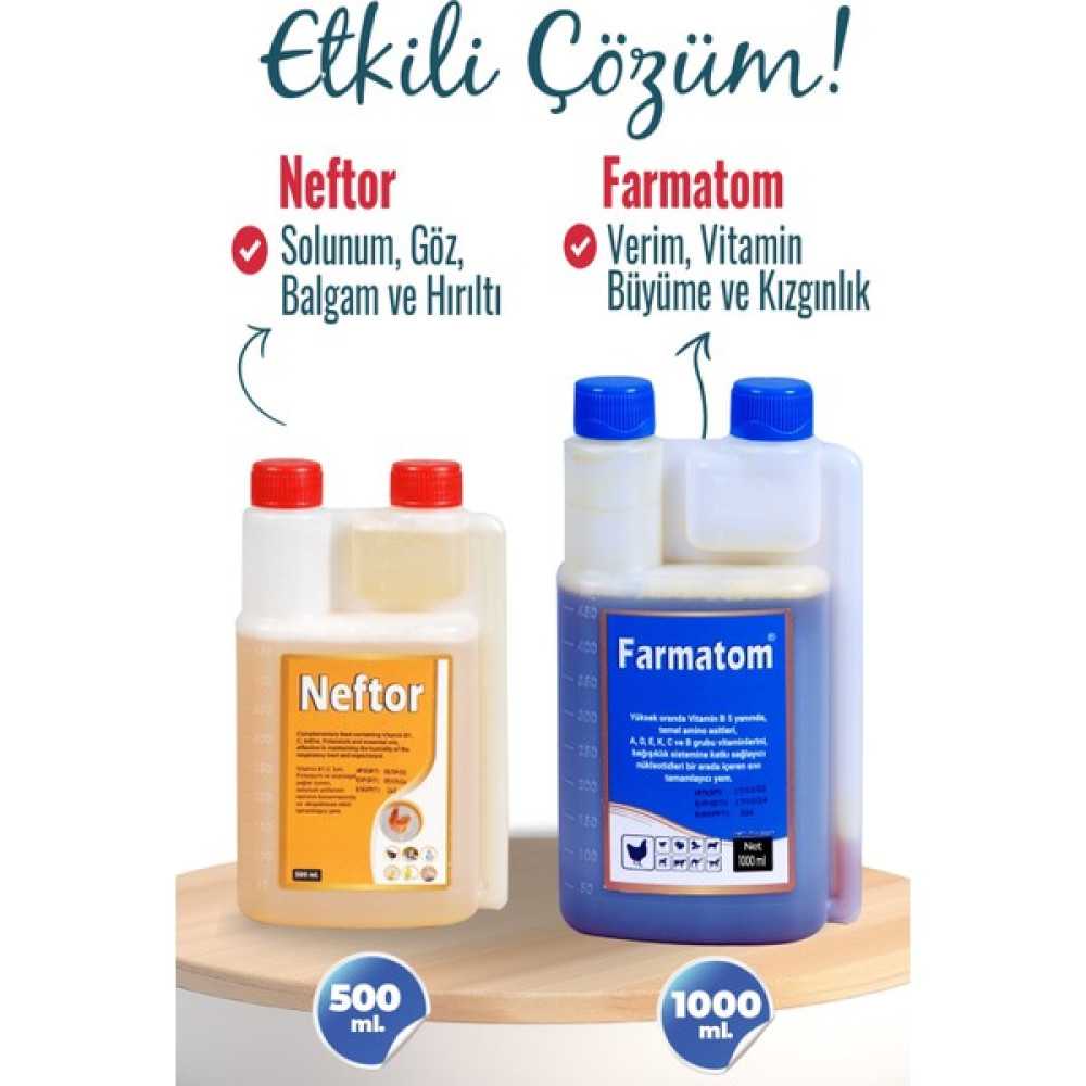 Munich Vet 2li Set Kuşlar Için Farmatom Vitamin 1 Lt ; Neftor Kanat Sağlık Seti 500 ml Evcil Hayvan Ürünleri Fiyatı