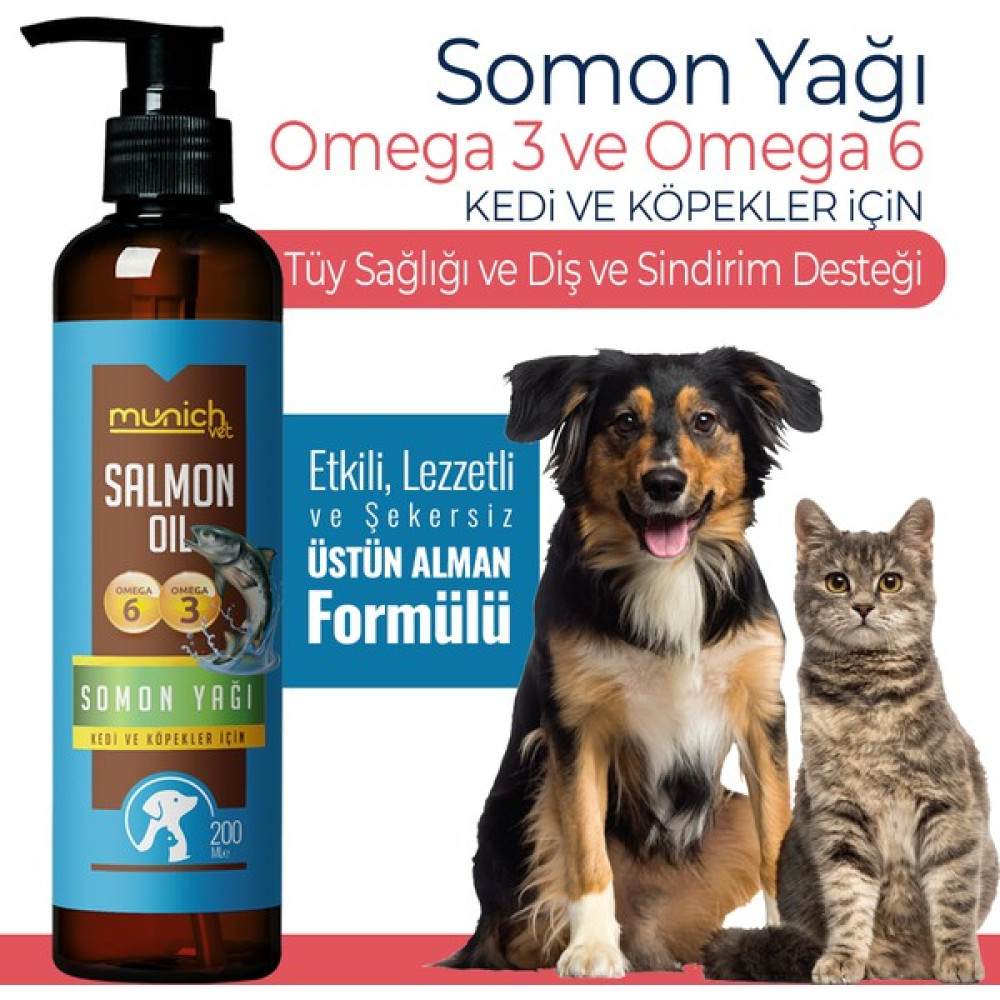 Munich Vet Somon Yağı 200ML Kedi ve Köpekler Için Omega 3 ve 6 Içerikli Evcil Hayvan Ürünleri Fiyatı