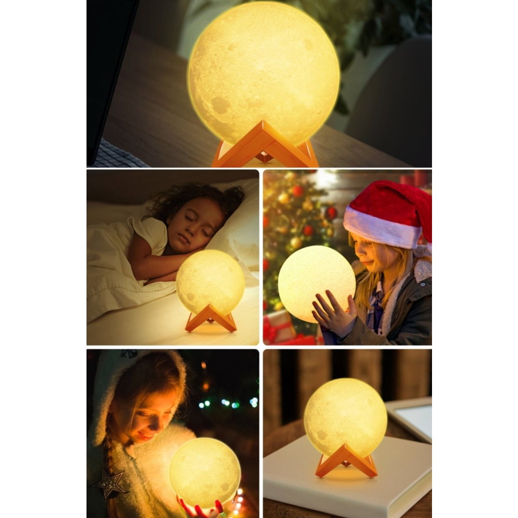 Munico LED Standlı Set Değiştiren Lambası Odası Gece Yatak Lamba Ay Renk Işık Romantik Dolunay 5 Farklı - Çok Renkli Diğer Fiyatı