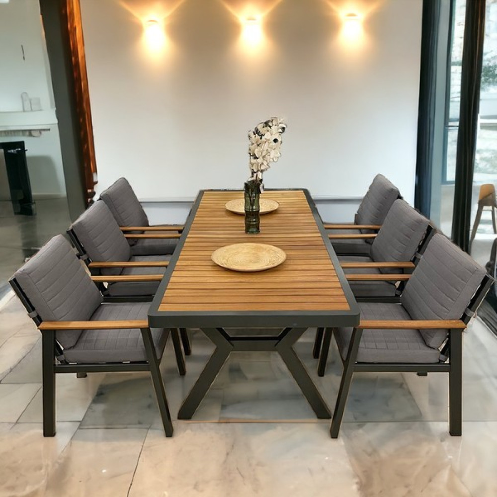 Muny Wood Bodrum Bahçe Masası Takımı Metal Masa Sandalye Bodrum Bahçe Mobilyası Takımı Fiyatı