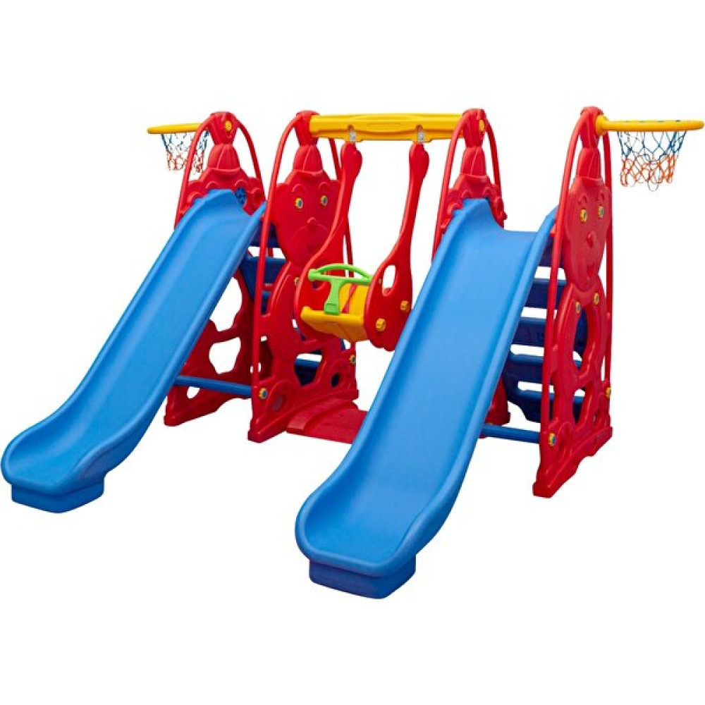 Mupark 2 Kaydırak 1 Salıncak Set - Çocuk Oyun Parkı - Çocuk Salıncak - Çocuk Kaydırak - Anaokulu - Kreş - Kırmızı Model Açık Hava, Deniz ve Spor Oyuncakları Fiyatı