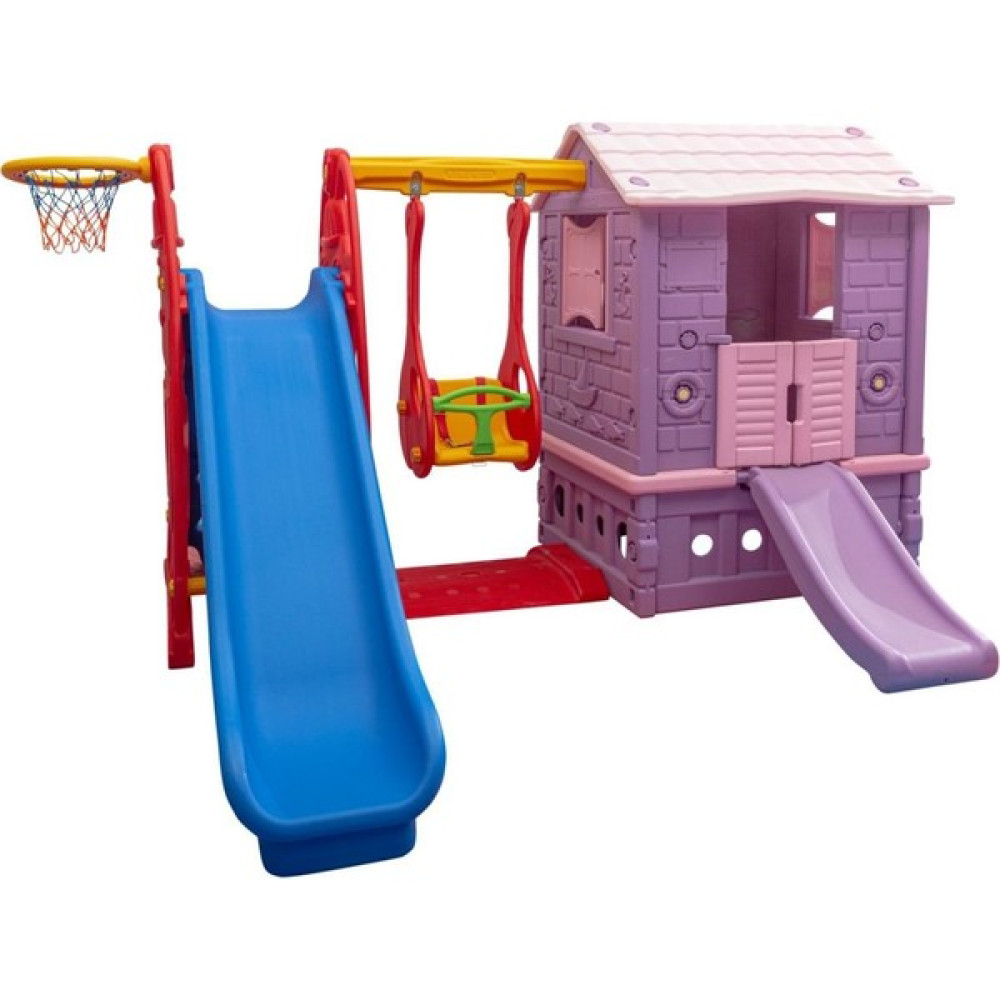 Mupark Çocuk Oyun Parkı - Oyun Evi Kaydırak Salıncak Set - Çocuk Salıncak - Çocuk Kaydırak - Anaokulu - Kreş - Mor Açık Hava, Deniz ve Spor Oyuncakları Fiyatı
