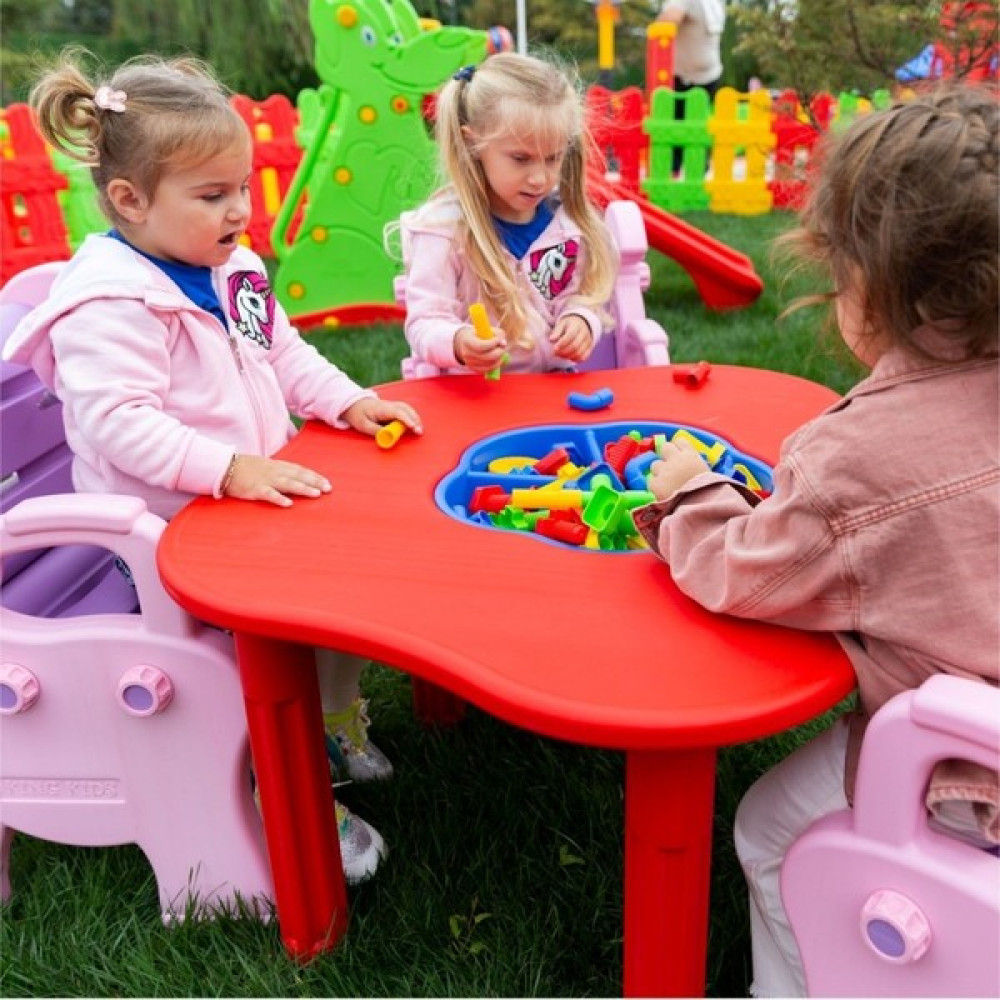 Mupark Hazneli Çocuk Aktivite Masası - Anaokulu Masa - Kreş Masa - Çocuk Masa Oyun Masası - Plastik Ayaklı - Kırmızı Bebek Odası Tekstili Fiyatı