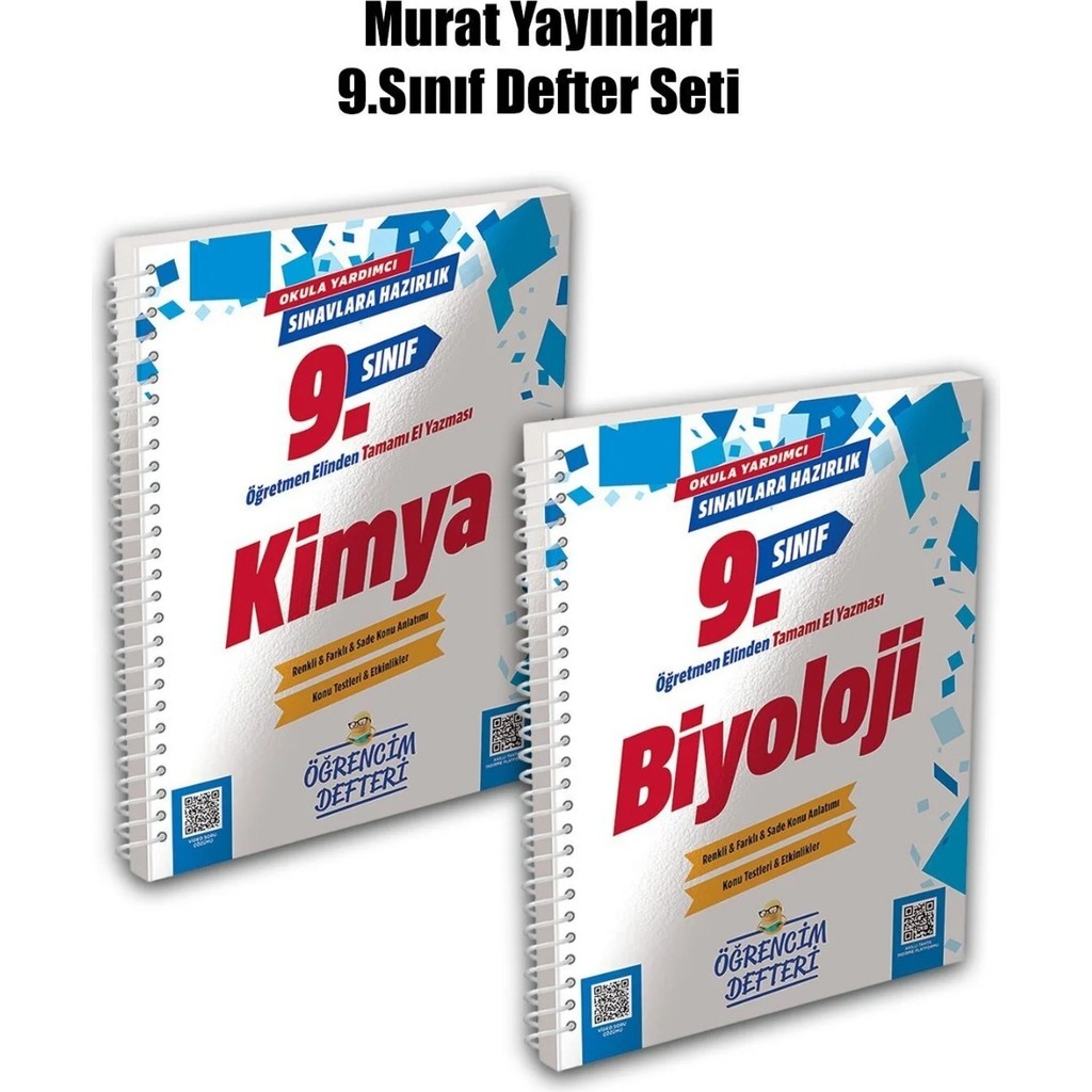 Murat Yayınları 2026 Yeni Baskı 9.sınıf Kimya - Biyoloji Öğrencim Defteri | 2'li Set Defter & Kağıt Ürünleri Fiyatı