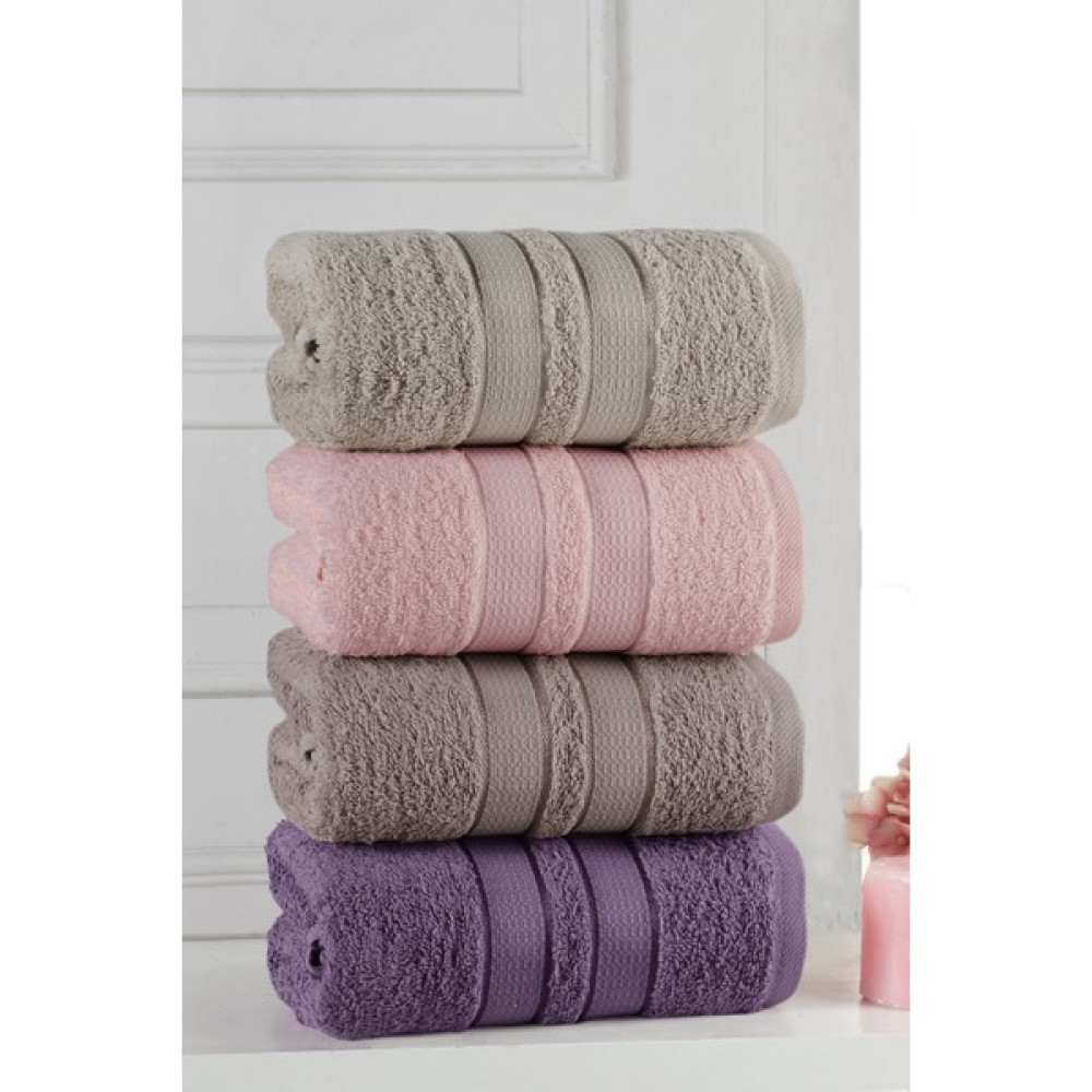 Mürdüm Home Mürdüm Mila 50X90 cm 4'lü El ve Yüz Havlu Seti - Mor - 50 x 90 cm El / Yüz Havlusu Fiyatı