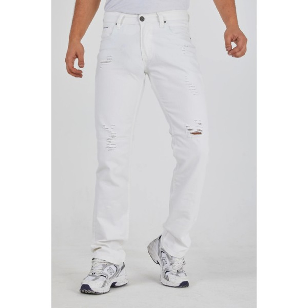 Murratto Erkek Baggy Style Yırtık Beyaz Kot Pantolon Erkek Jeans / Kot Pantolon Fiyatı