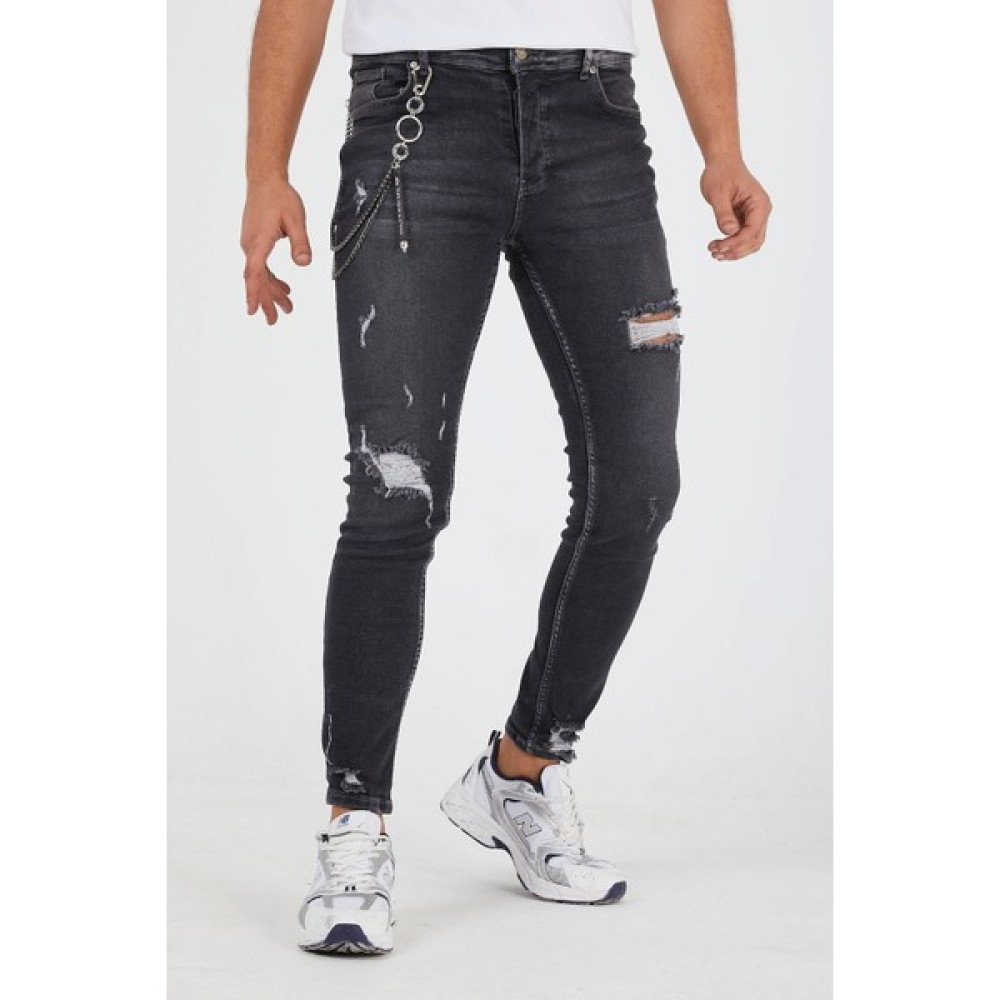 Murratto Erkek Slim Fit Likralı Yırtık Füme Kot Pantolon Erkek Jeans / Kot Pantolon Fiyatı