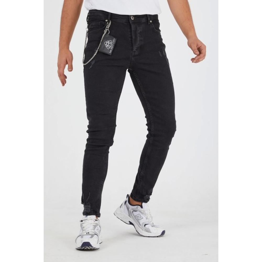 Murratto Erkek Slim Fit Likralı Yırtık Paça Siyah Kot Pantolon Erkek Jeans / Kot Pantolon Fiyatı