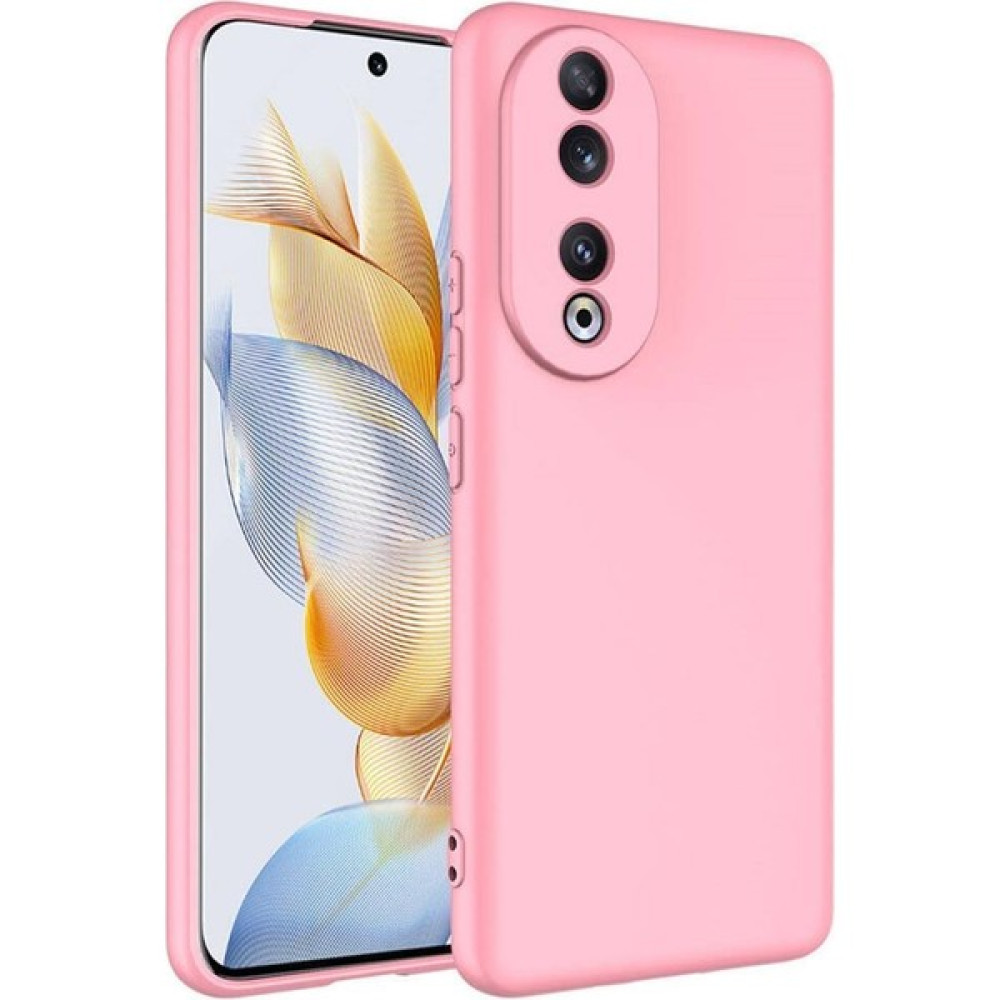 Musal Huawei Honor 90 Kılıf Lansman Tasarım Iç Yüzeyi Kadife Silikon - Pembe Cep Telefonu Kılıfı Fiyatı