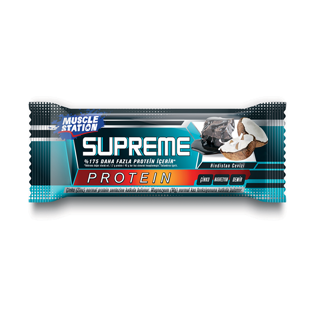 Muscle Station Supreme Protein Bar Dark Chocolate Coconut 40 G Granola ve Bar Fiyatı