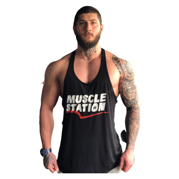 Muscle Station Toughman Tank Workout Siyah Fitness Atlet Diğer Fiyatı
