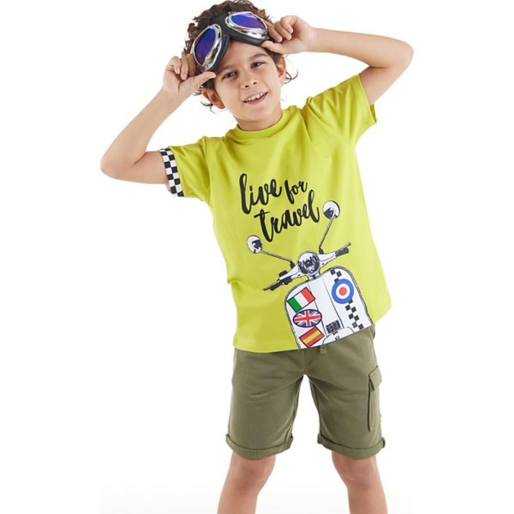 Mushi Motosiklet Turu Erkek Çocuk T-Shirt Şort Takım Erkek Çocuk Giyim Takımı Fiyatı