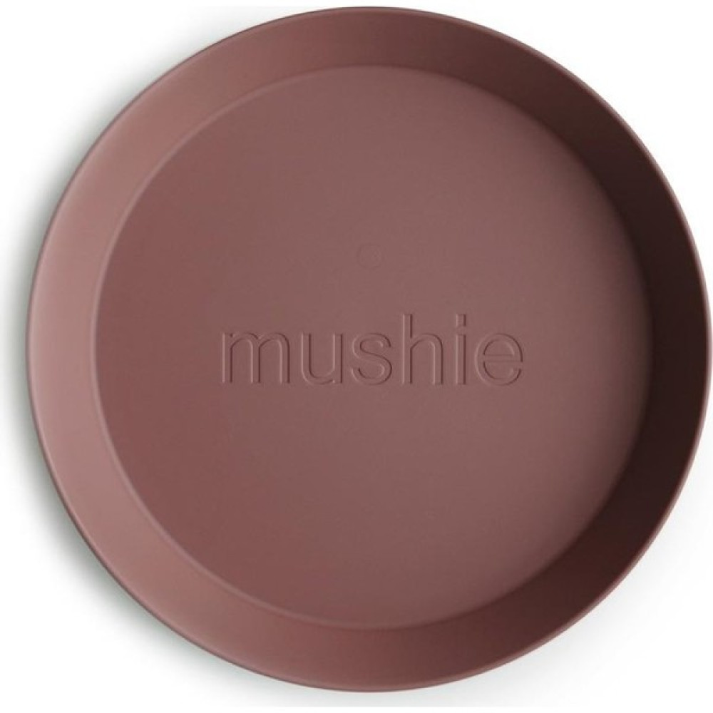 Mushie Dinner Plate Round Woodchuck - Mushie Tabak Koyu Kahverengi Rengi Mama Seti Fiyatı