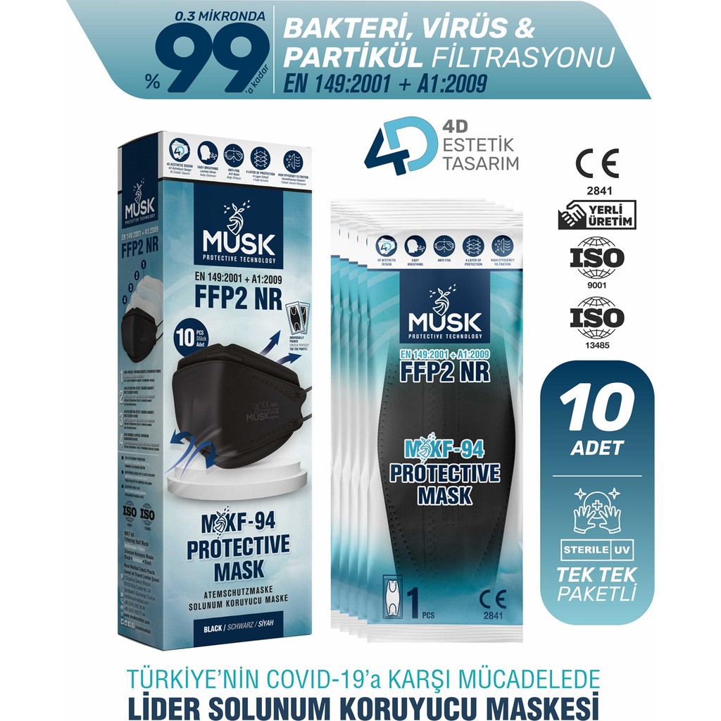 Musk KF94 Kore Tipi N95 Maske Siyah Renk 10 Adet Yüksek Filtrasyon ve Konforlu Kullanım SSD / Solid State Drive Fiyatı