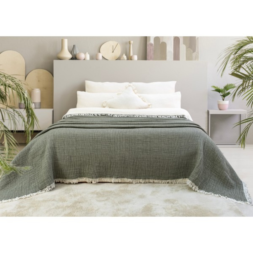 Müslin Yorgan 7 Katlı Dolgulu Çift Kişilik Haki - 240 x 260 cm Yorgan Fiyatı