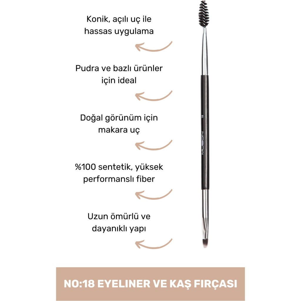 Muson No:18 Eyeliner Ve Kaş Fırçası Makyaj Fırça ve Aksesuarları Fiyatı