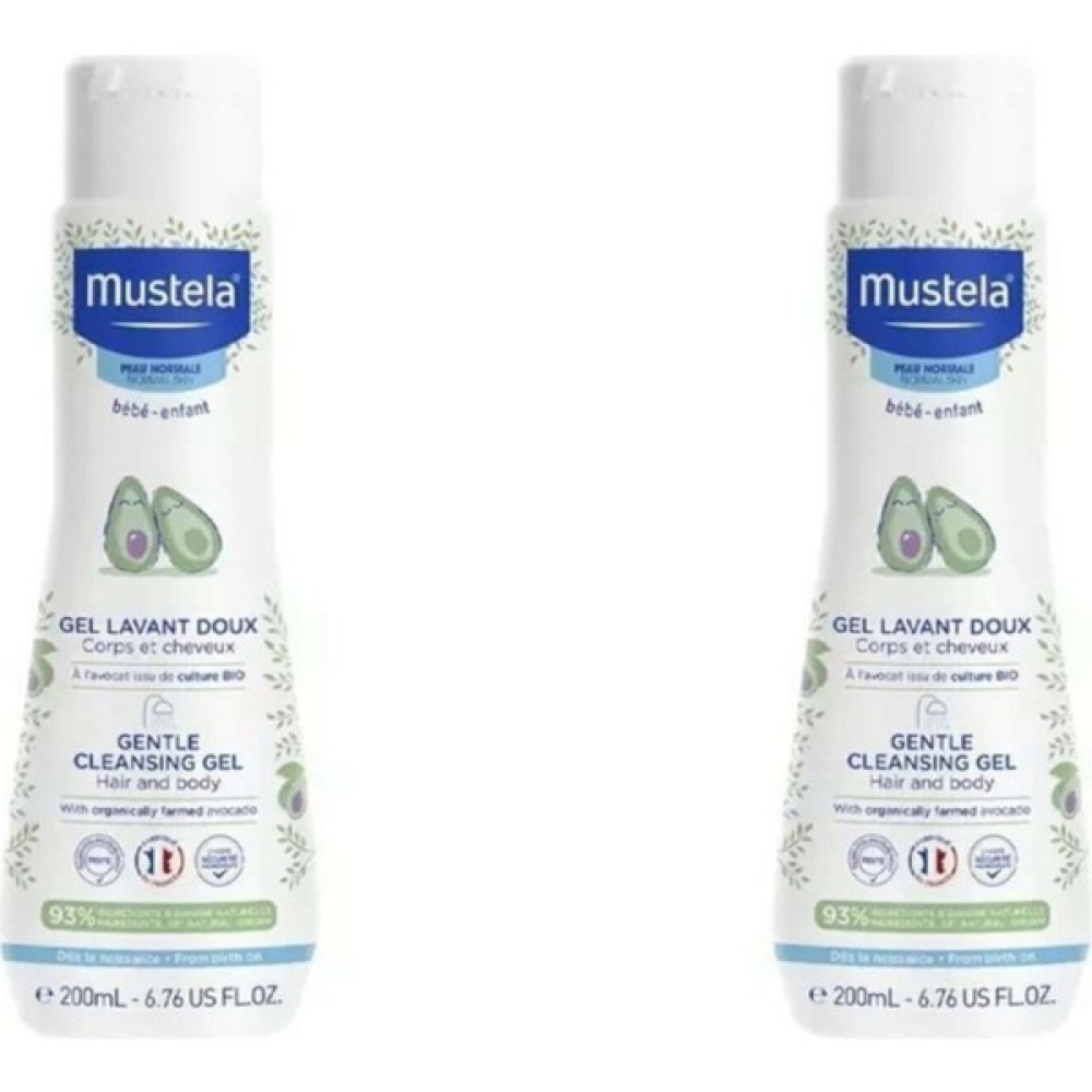 Mustela Gentle Cleansing Gel Saç ve Vücut Şampuanı 200 ml 2 Adet - Şeffaf Beyaz - Yenidoğan Bebek Şampuanı Fiyatı