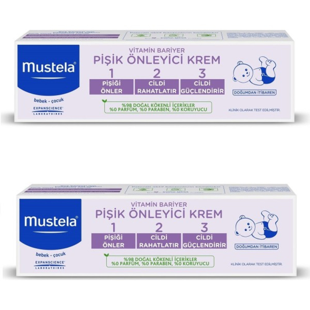 Mustela Vitamin Barrier 1-2-3 Cream 100ML x 2 Adet Pişik Önleyici Krem Fiyatı