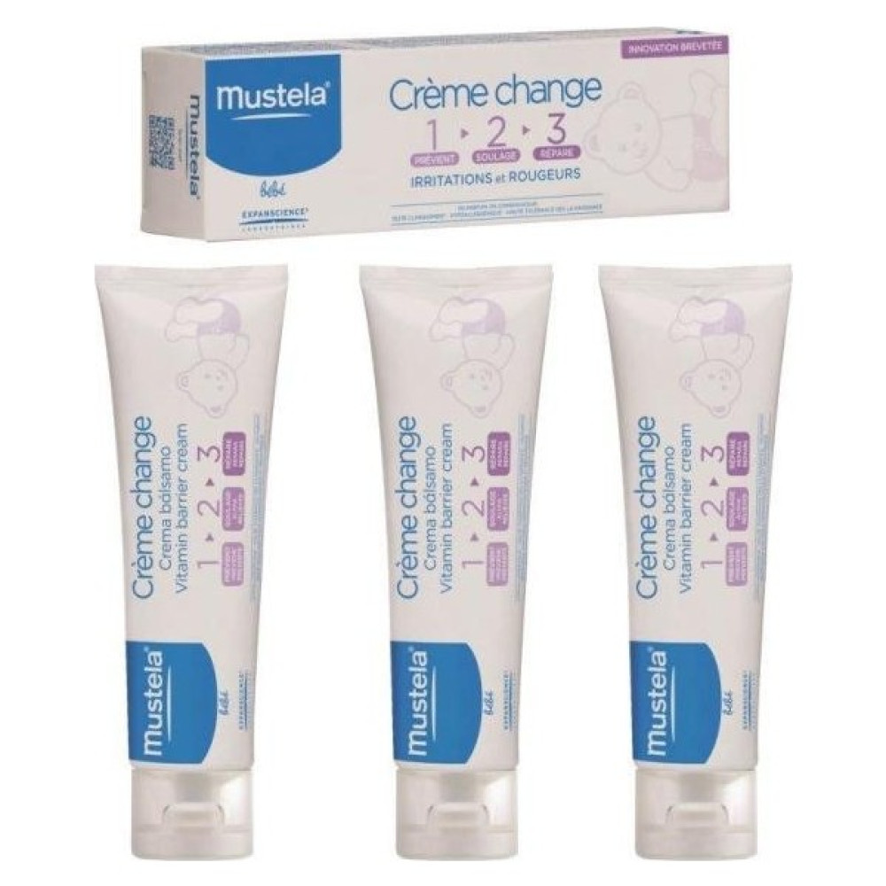 Mustela Vitamin Barrier Cream 1.2.3 Pişik Kremi 100 ml 3 Adet - Şeffaf Pişik Önleyici Krem Fiyatı