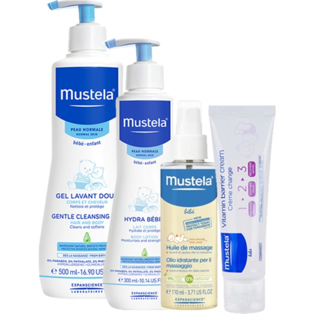 Mustela Yenidoğan Günlük Bakım Seti 4 Parça Doğal İçerikli Hassas Ciltler 500ml 300ml 100ml 50ml Bebek Bakım Seti Fiyatı