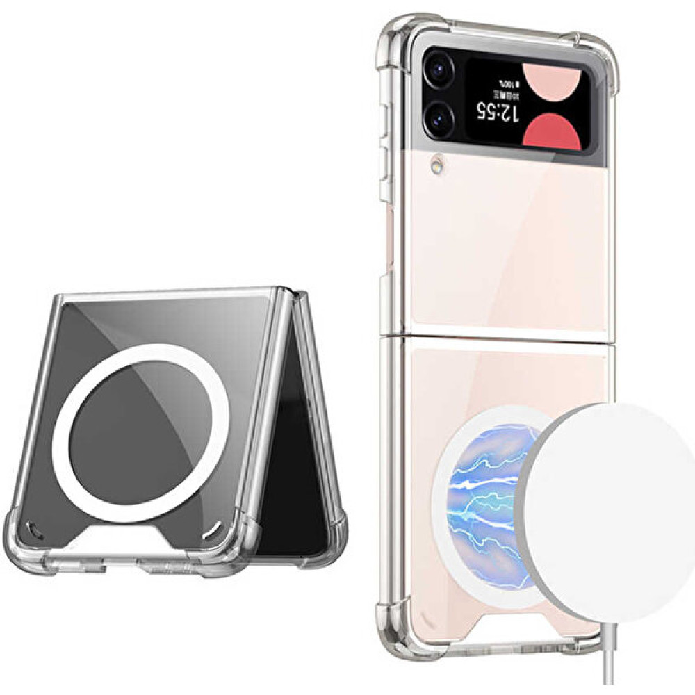 Mutaks Samsung Galaxy Z Flip 4 Uyumlu Kılıf Wireless Şarj Özellikli Airbagli Kıpta Anti Shock Magsafe Kapak - Renksiz Cep Telefonu Kılıfı Fiyatı