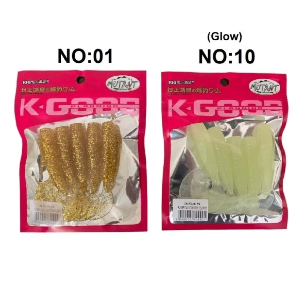 Mutant 3545 Runner Tail 8Cm 6.8Gr 5'Li Paket Silikon Yem Ignesiz Balıkçılık Malzemeleri Fiyatı