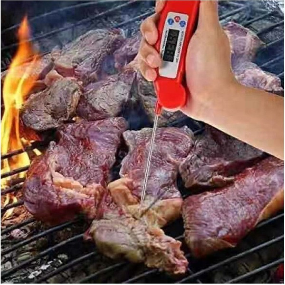 Mutfak Barbekü Izgara Katlanır Termometre Pişmiş Gıda Hızlı Sıcaklık Probu Elektrikli Dijital Ekran Su Termometresi (Yurt Dışından) - Gri - Kırmızı Termometre & Higrometre Fiyatı