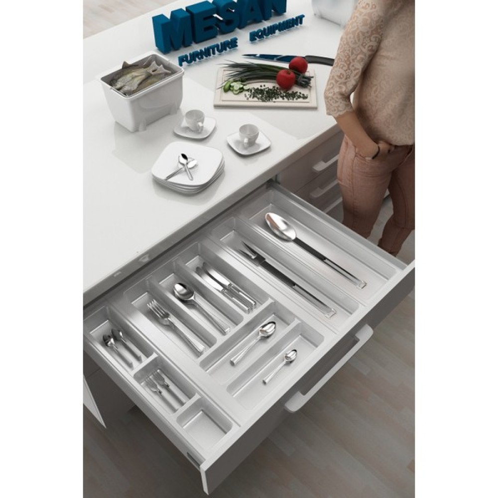 Mutfak Çekmece Içi Kaşıklık 64CM x 48CM Yanlar ve Boydan 4cm Kesilebilir, Beyaz - 64 x 48 cm Pratik Mutfak Gereçleri Fiyatı