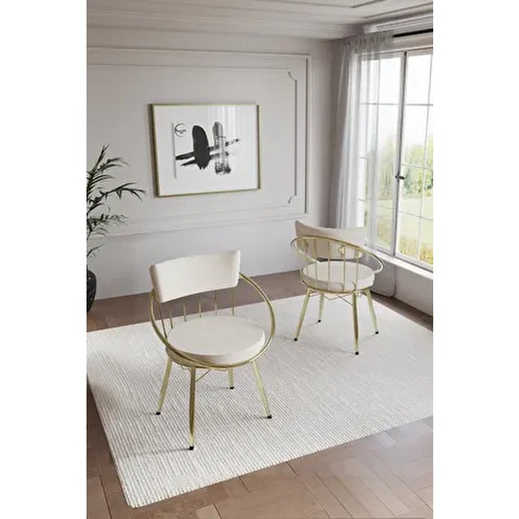 Mutfak Sandalyesi , Balkon Sandalyesi , Salon Sandalyesi , New Uzay Gold Mutfak Sandalyesi Krem - Açık Krem Standart Sandalye Fiyatı
