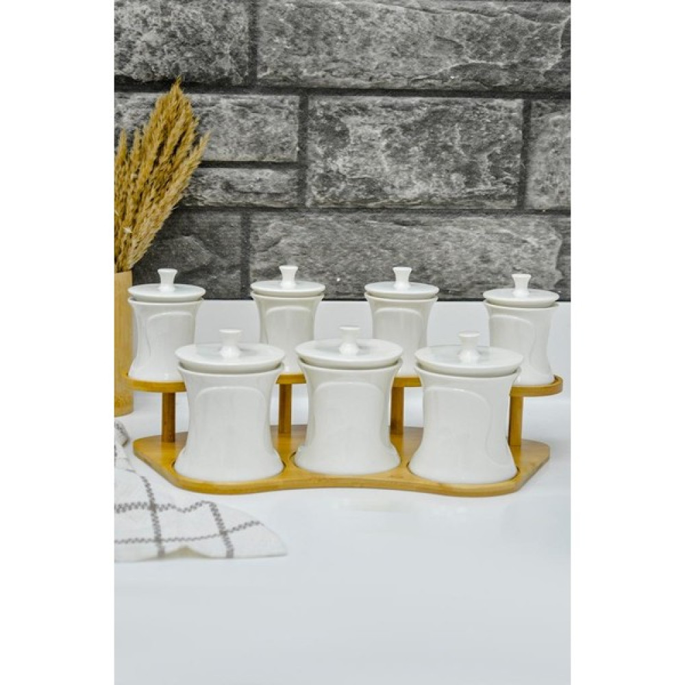 Mutfakfoni Bambu Stantlı Gold Desenli Baharatlık 0297 Baharat Setleri & Baharatlıklar Fiyatı