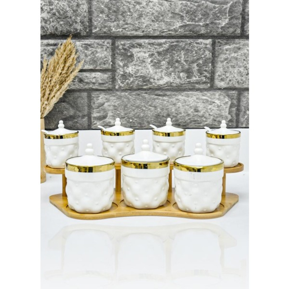 Mutfakfoni Bambu Stantlı Gold Desenli Baharatlık 0304 Baharat Setleri & Baharatlıklar Fiyatı