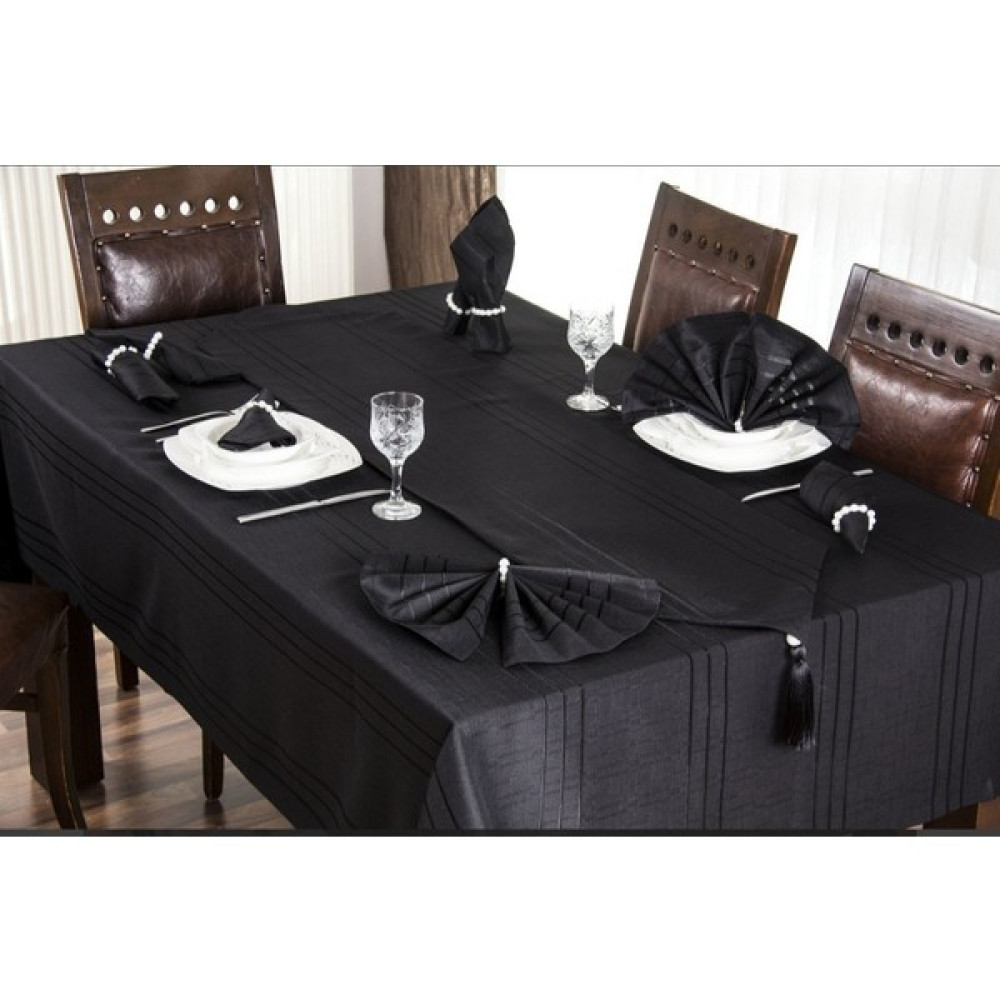 Mutfax Home Colber Masa Ortusu Takimi - Siyah - 160 x 220 cm Masa Örtüsü Fiyatı