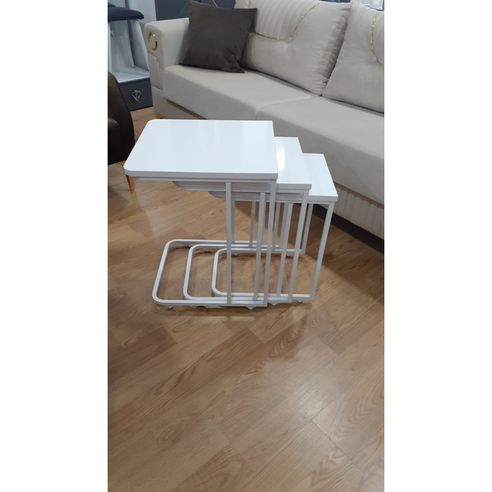 Mutlu Alışveriş Merkezi C Zigon Sehpa Mdf 3 Lü Tekerlekli Servis Sehpası - BEYAZ Yan Sehpa Fiyatı