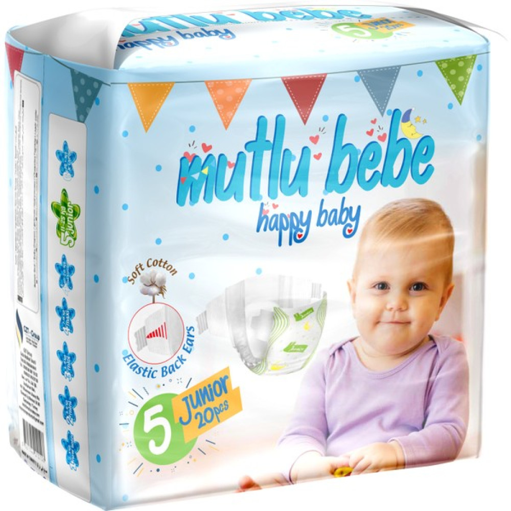 Mutlu Bebe Bebek Bezi 5 Numara - Junior 20 Adet Bebek Bezi Fiyatı
