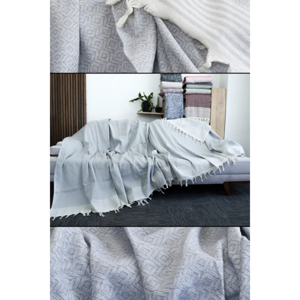 Mutlu Çeyiz Diamond Pamuklu Kolları Örten Kanepe Çekyat Örtüsü Çok Amaçlı 180X300 cm Açık Gri Koltuk Örtüsü - 180 x 300 cm Koltuk & Kanepe Örtüsü Fiyatı