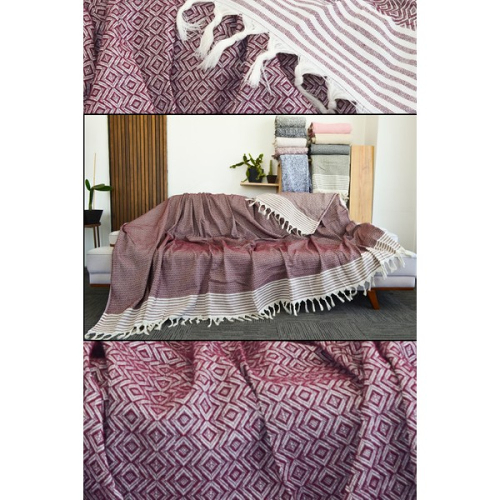 Mutlu Çeyiz Diamond Pamuklu Kolları Örten Kanepe Çekyat Örtüsü Çok Amaçlı 180X300 cm Bordo Koltuk Örtüsü - 180 x 300 cm Koltuk & Kanepe Örtüsü Fiyatı