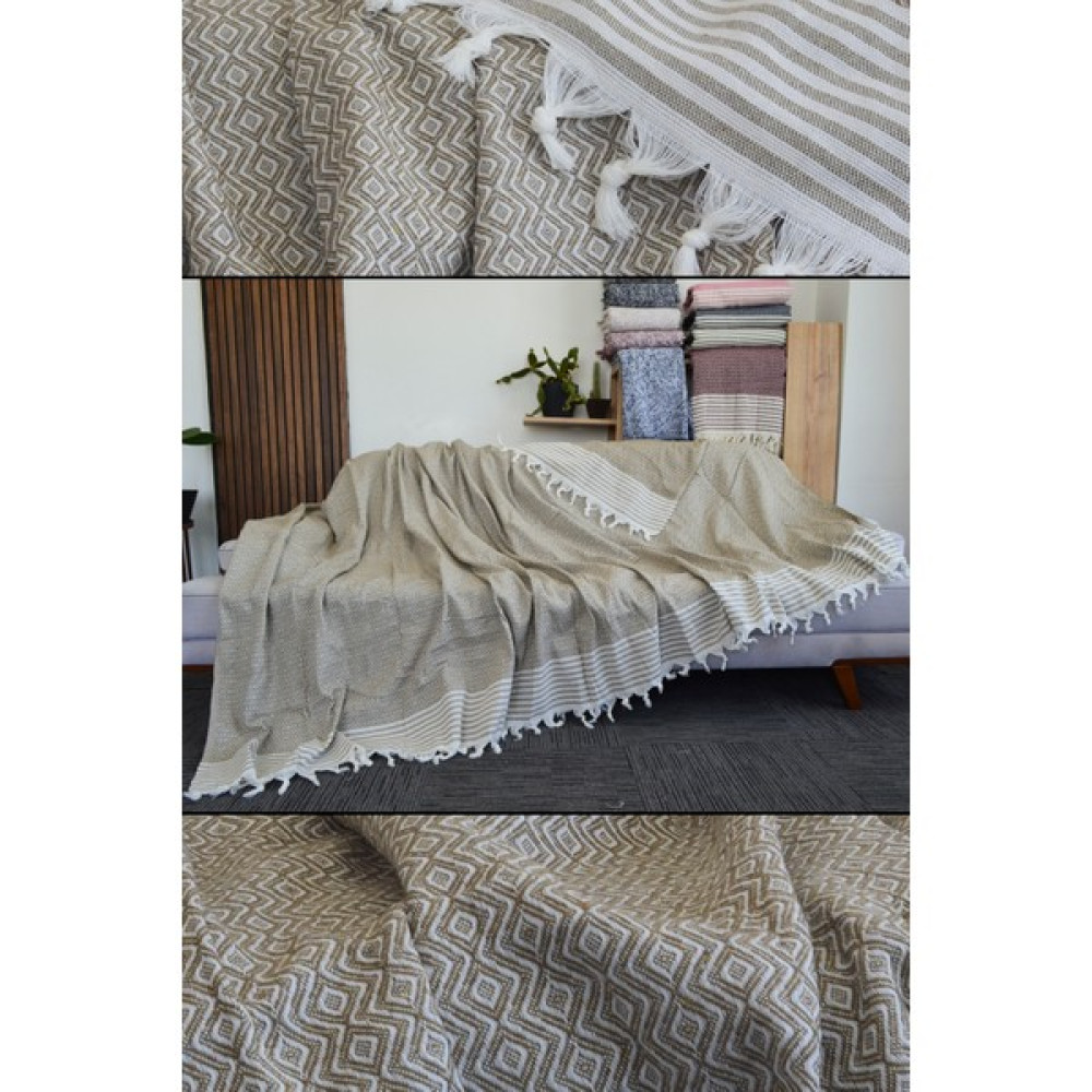 Mutlu Çeyiz Diamond Pamuklu Kolları Örten Kanepe Çekyat Örtüsü Çok Amaçlı 180X300 cm Haki Koltuk Örtüsü - 180 x 300 cm - Kahverengi Koltuk & Kanepe Örtüsü Fiyatı