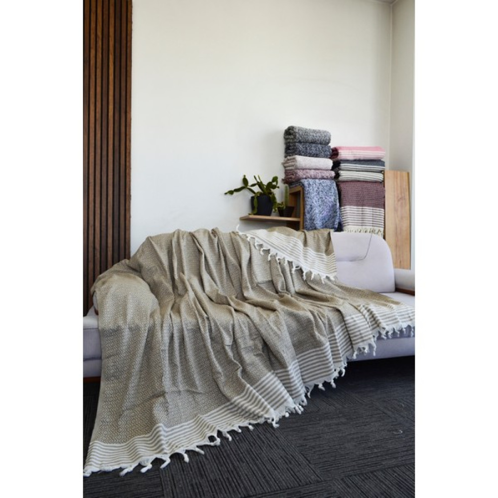 Mutlu Çeyiz Diamond Pamuklu Kolları Örten Kanepe Çekyat Örtüsü Çok Amaçlı 180X300 cm Kahverengi Koltuk Örtüsü - 180 x 300 cm Koltuk & Kanepe Örtüsü Fiyatı
