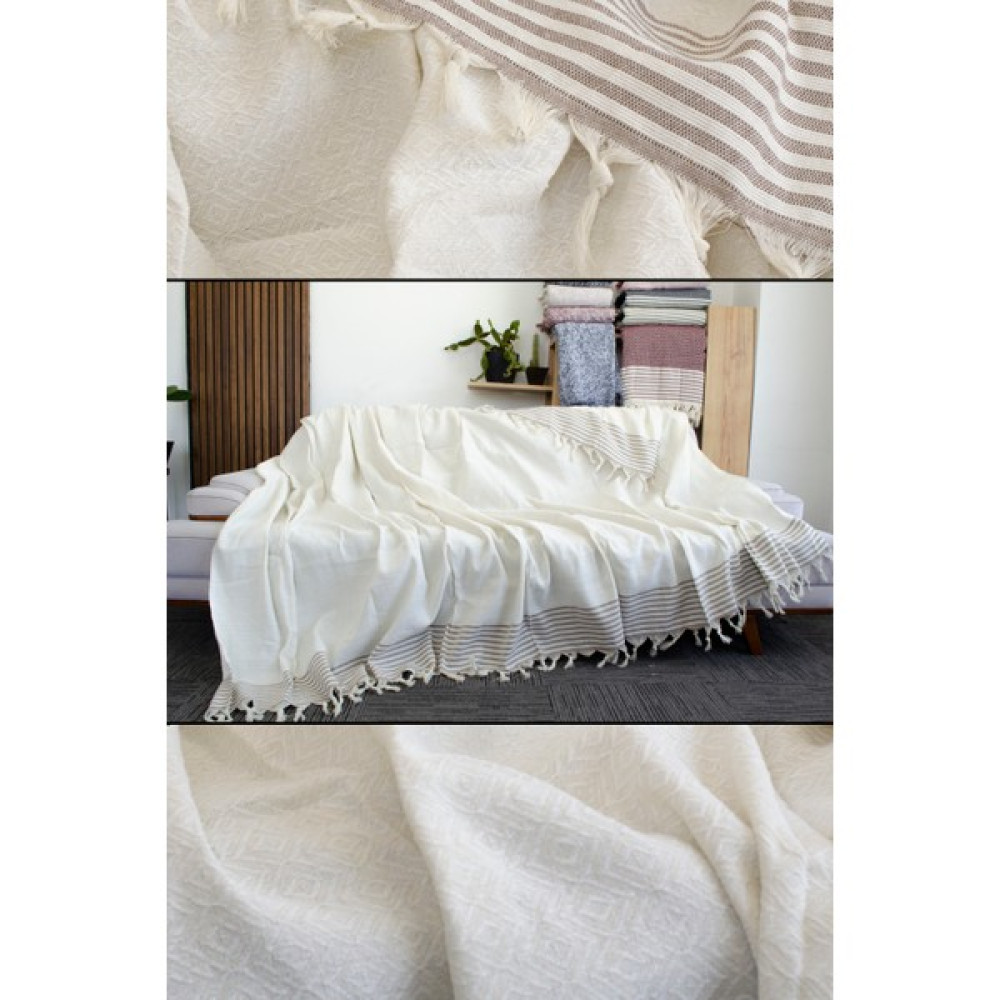 Mutlu Çeyiz Diamond Pamuklu Kolları Örten Kanepe Çekyat Örtüsü Çok Amaçlı 180X300 cm Krem Koltuk Örtüsü - 180 x 300 cm Koltuk & Kanepe Örtüsü Fiyatı