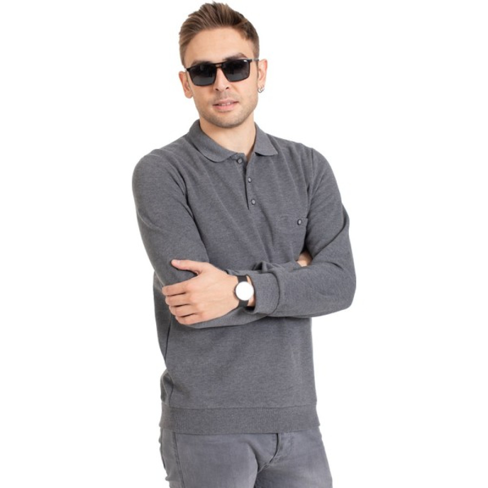 Mutlu City Erkek Klasik Regular Kalıp Pamuklu Selanik Polo Yaka Sweatshirt 1108-GRI Erkek Sweatshirt Fiyatı