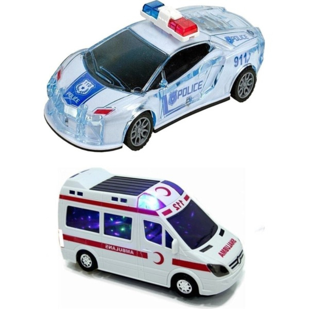 Mutlu Çocuk Oyun Dünyasi Kırılmaz Korumalı Ambulans ve Polis Arabası Çek Bırak Işıklı - Renkli Oyuncak Araç Fiyatı