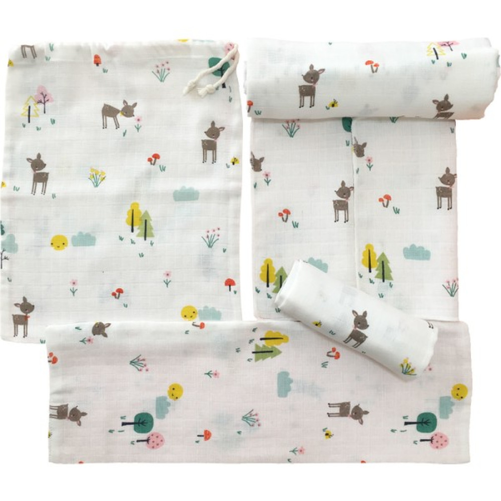 Mutlu Gün Marketi Müslin Bezi Torbalı Bebek Set 6 Parça Bambi Figürlü Hamilelik ve Emzirme Fiyatı