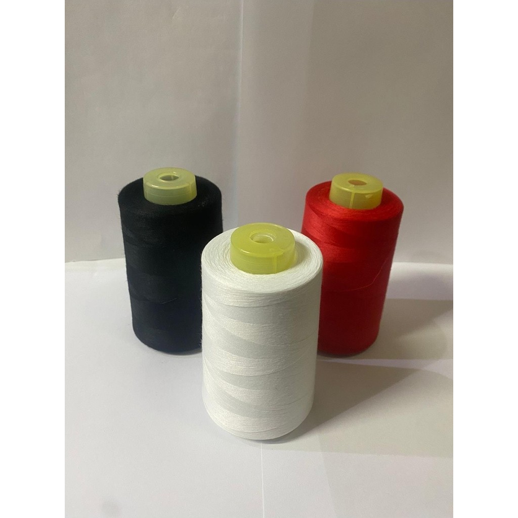 Mutlu İplik 3'lü Set Dikiş İpliği 120 No 5000M Polyester Siyah Beyaz Kırmızı Renk Seçenekleri Diğer Fiyatı