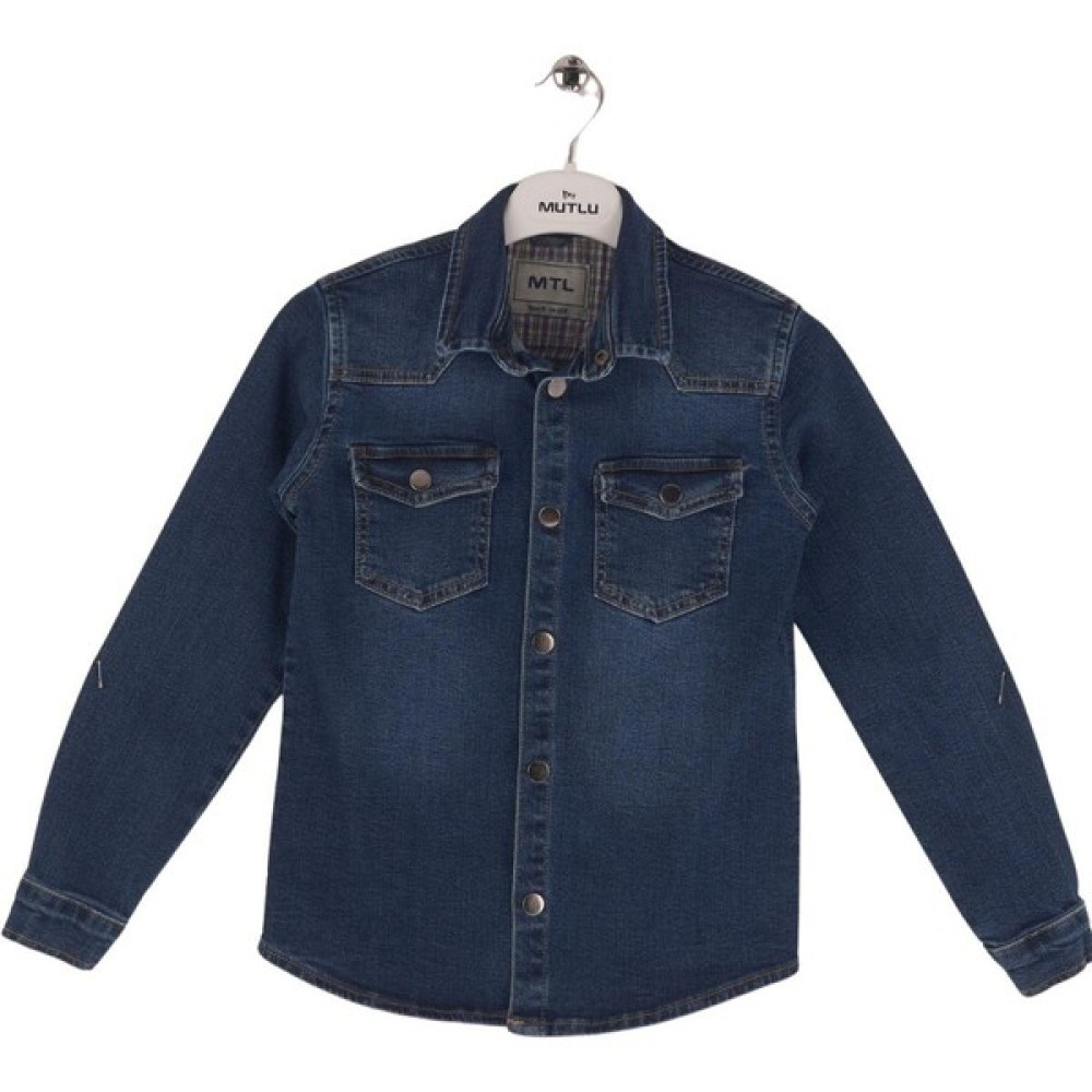 Mutlu Kids Uzun Kollu Erkek Çocuk Jean Gömlek Ceket Erkek Çocuk Gömlek Fiyatı
