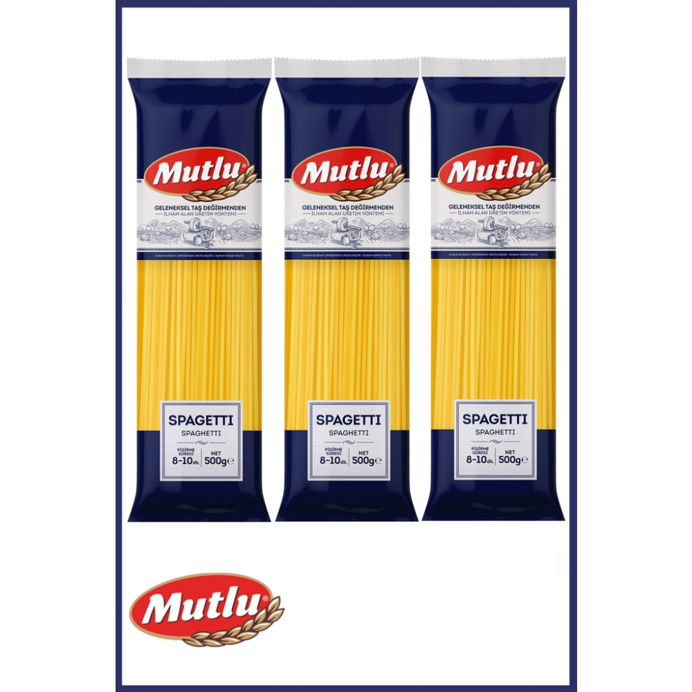 Mutlu Spagetti Makarna 500 gr x 3 Adet Makarnalar Fiyatı
