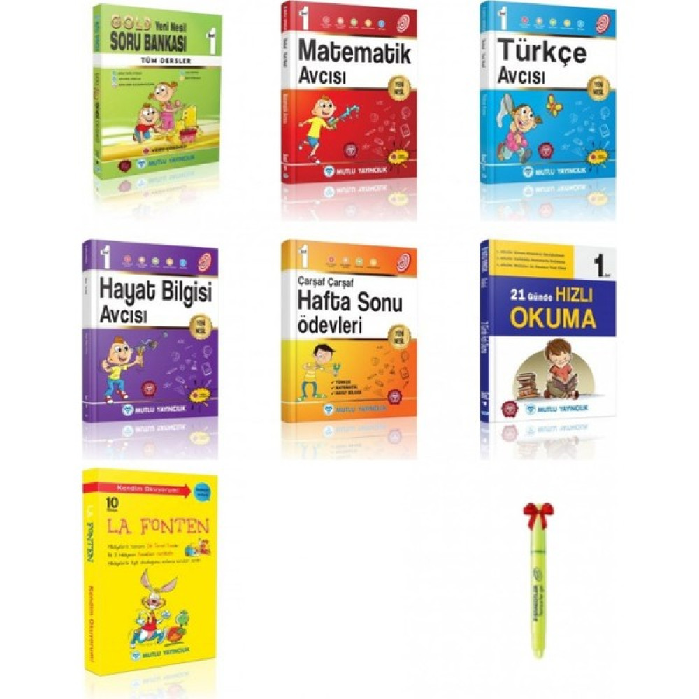 Mutlu Yayıncılık 1.sınıf Avcı Serisi + La Fonten ( 7 Kitap ) Tüm Dersler Fiyatı