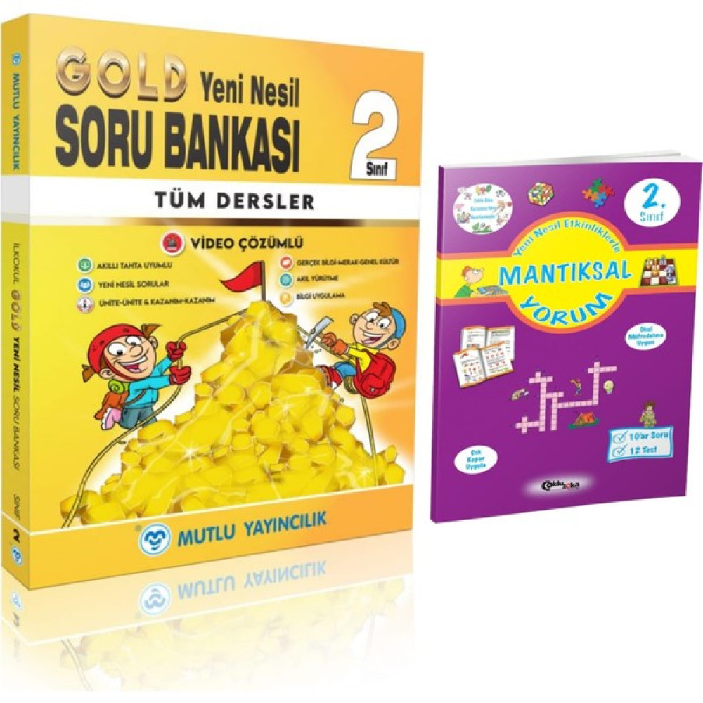 Mutlu Yayıncılık 2. Sınıf Tüm Dersler Gold Soru Bankası + Mantıksal Yorum Kitabı Tüm Dersler Fiyatı