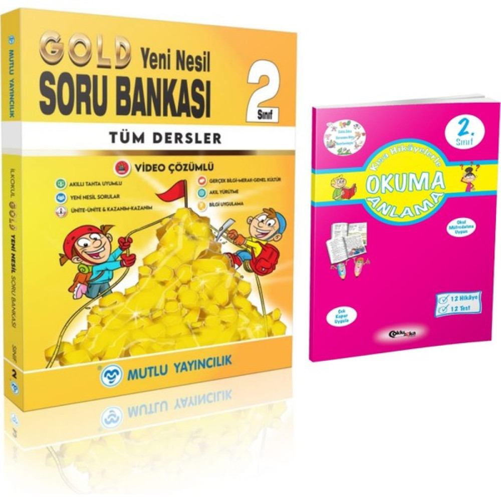 Mutlu Yayıncılık 2. Sınıf Tüm Dersler Gold Soru Bankası + Okuma Anlama Kitabı Tüm Dersler Fiyatı
